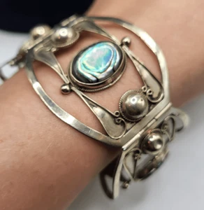 Taxco Sterlingsilber Abalone Armband 7 Zoll - Bild 1 von 7