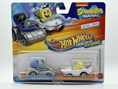 Hot Wheels RacerVerse 2024 Mix 2 Vehicle 2-Pack PLANKTON &SPONGEBOB SQUAREPANTS - Image 1 of 4