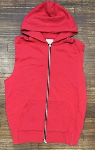 FOG Fear of God Sudadera con Capucha Roja Sin Mangas Colección Una Cremallera Completa Suéter Talla Grande - Imagen 1 de 7