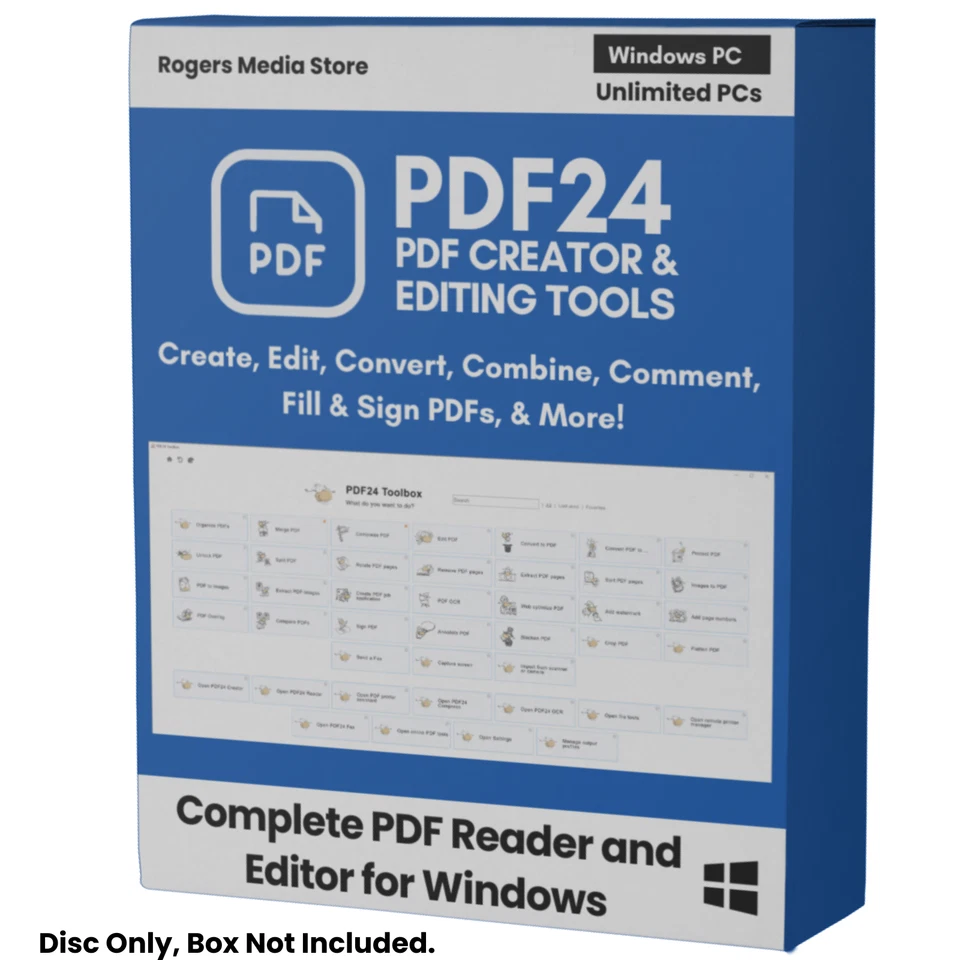 PDF 24 - PDF Editor Software - Convert Text Objects Images Forms & more CD-ROM - Image 1 of 4
