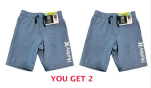 Lot of 2 - New W/Tags Hurley Boy's Youth Hybrid Pull On Shorts Navy - Size 4 - Picture 1 of 5