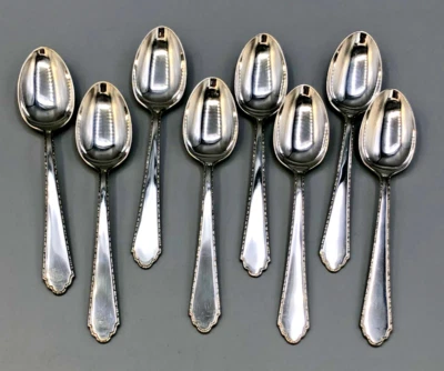 William & Mary by Lunt Sterling Silver set of 8 Demitasse Spoons 4 3/8" - Image 1 of 3