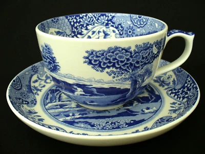 Nuevo~SPODE~Azul y Blanco~ITALIANO~Porcelana Fina~20oz~JUMBO~Taza y Platillo~EC Foto 1 de 4