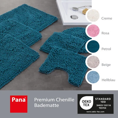 Badematten Chenille Badezimmerteppich Duschvorleger WC-Vorleger Badteppich Matte - Bild 1 von 4