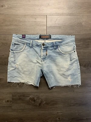 DSQUARED2 Blue  Marine Denim Jeans Pants Size 38 Womens Straight Cut Off Shorts - Image 1 of 4