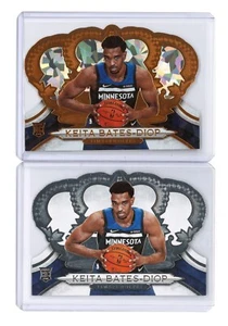 Keita Bates-Diop 2018-19 Panini Crown Royale Rookie RC Crystal /99 + Base Lot 2 - Picture 1 of 2