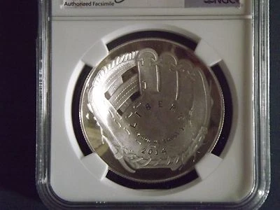 2014 Baseball Hall of Fame S$1 NGC MS 69 EARLY RELEASE W BOX and COA - Image 1 of 4