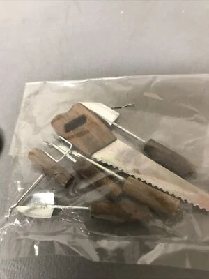 Miniature Garden Hand Tools Saw Shovel Trowel & more Fairy Garden diorama - Image 1 of 3