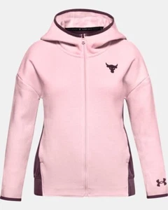 Under Armour Girls' Project Rock Charged Cotton Fleece Full-Zip Hoodie SZ LARGE - Picture 1 of 2