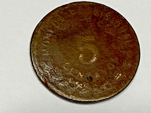 5 CENTAVOS ESTADO L.Y.S OAXACA MONEDA PROVISIONAL CIRCULATED 1915 - Picture 1 of 8