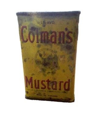Colmans Mustard Spice Tin Bulls Head England Collectible Advertisement Vintage  - Image 1 of 4