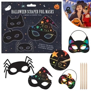 Halloween Scratch Mask,Magic Rainbow Scraper,Pumpkin Spider Party Supplies - Picture 1 of 28