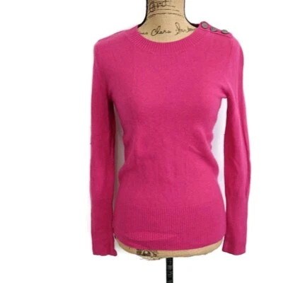 Fenn Wright Manson Womens M Sweater Pink 100% Cashmere Pullover Button Shoulder - Image 1 of 3
