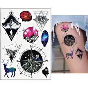 Temporäres Tattoo Katze Sternbild space Design Klebetattoo Körperkunt - Picture 1 of 3