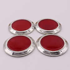 4x Red Car Hot Motorcycles Reflective Sticker Reflector Round Chrome Adhesive