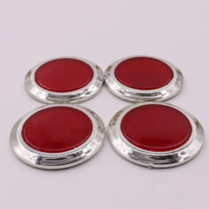 4x Red Car Hot Motorcycles Reflective Sticker Reflector Round Chrome Adhesive - Picture 1 of 4