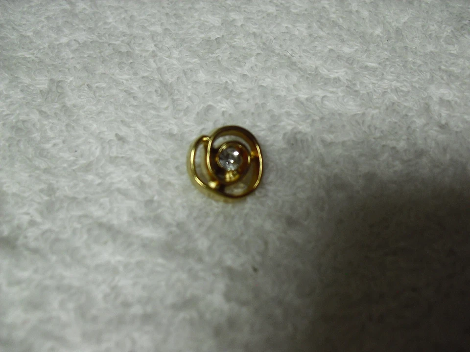 Knöpfe 6 Stück gold mit Straßstein 1,2cm Kunststoff Restposten !!! - Bild 1 von 1