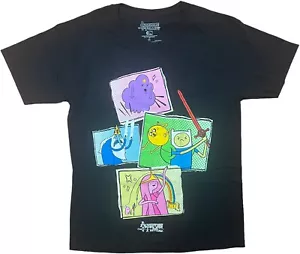 Adventure Time Jake and Finn Mens T-Shirt Black XS - Picture 1 of 2