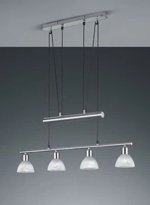 Elegante lámpara colgante plata 4x E14 LED posible vidrio alabastro - Imagen 1 de 1