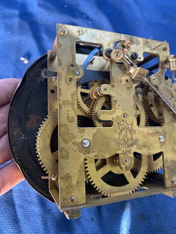 ANTIQUE GRANDFATHER CLOCK MOVEMENT STEAMPUNK GEARS ART Parts or Repair Supplies Cover
