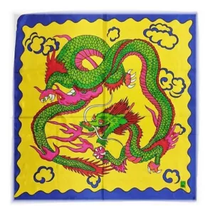 Vintage Magic- Imperial Yellow Dragon Silk- 18" x 18", Silk King Studios - Picture 1 of 1