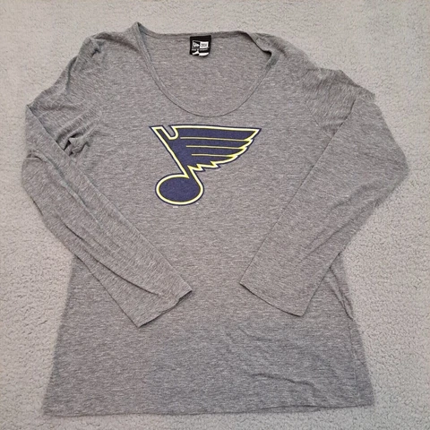 New Era Shirt Women's XL Gray Long Sleeve St. Louis Blues NHL Hockey Cover