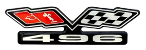 Chevy 496 (FLAGS) EMBLEM Super Sized BLACK - Picture 1 of 2