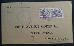 1941 Brazil Cover ties 2 stamps cancelled Juazeiro Ceara to New York - Bild 1 von 2