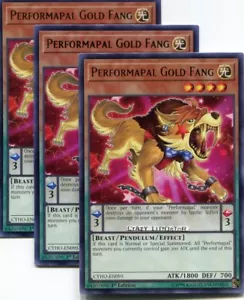 3 X YU-GI-OH PERFORMAPAL GOLD FANG 1ST ED SILVER RARE MINT CYHO-EN095 (ON HAND) - Picture 1 of 1