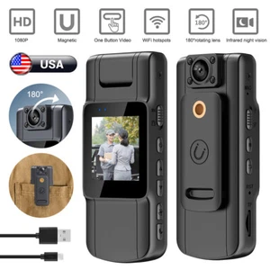 Body Camera HD 1080P 5-Hour Camcorder Mini Police 180° Video DVR IR Night Cam - Picture 1 of 12