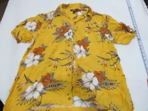 George yellow floral button up Shirt Sz l - Picture 1 of 4