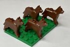Lego Lot Of 4 - Reddish Brown Dog Wolf (grim) 48812 City Castle Creator Animal