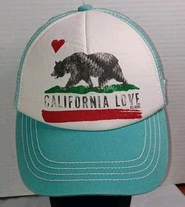 Billabong California Love Trucker-Damenmütze Kappe Mesh Druckknopflasche Surf weiß türkis - Bild 1 von 8