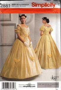 Simplicity 2881 pattern uncut sz 16-24 history costume civil war southern belle - Picture 1 of 2