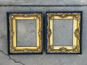 Pair of Odd Victorian Baroque Encased Gilt Picture Frames - Picture 1 of 12