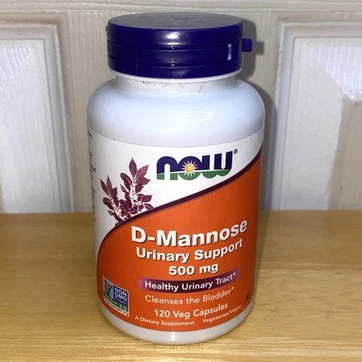 NOW Foods ~ D-Mannose Urinary Support ~ 500 mg ~ 120 Capsules ~ Exp 08/2028 - Image 1 of 4