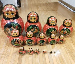 Russian Wooden Matryoshka Nesting Dolls Set of 12 - Picture 1 of 5