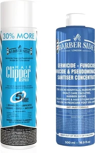 BarberSide London Germicide Blue Solution 500ml + Clipper Spray 500ml - Picture 1 of 1