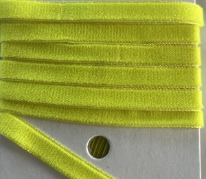 Vintage 1” In. Soufre Pistachio Velvet Ribbon Rayon 3 yds French Made #659 B40 - Picture 1 of 2