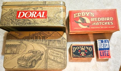 Publicidad Doral con coincidencias, fósforos Eddys Redbird vintage, match lite perm plus Foto 1 de 4