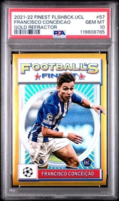 2021-22 TOPPS FINEST UEFA #57 FRANCISCO CONCEICAO GOLD REFRACTOR #1/50 PSA 10 - Image 1 of 2