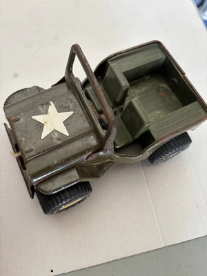Tonka vintage años 60, comandante Jeep del ejército de Estados Unidos, verde drab militar, acero prensado Foto 1 de 4