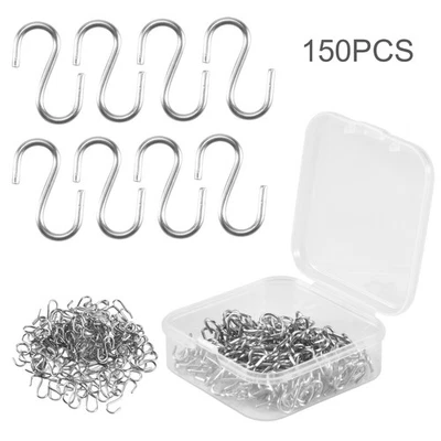 150 Pieces  S Hooks Connectors Metal S-Shaped Wire Hook Hangers for DIY7232 Foto 1 de 4