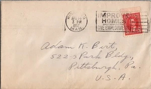 Canada Slogan  Cover 1937 IMPROVE HOMES GIVE EMPLOYMENT to USA ZAYIX 053122-SM07 - Picture 1 of 2