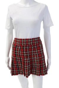 Alice + Olivia Damen schwarz kariert Plissee Mini Skort Größe 14 - Bild 1 von 7