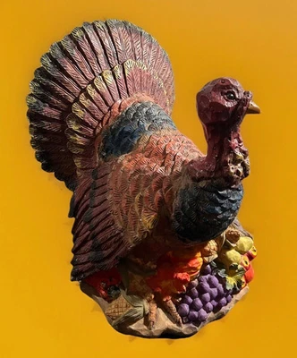DISEÑO TOSCANO 14" PAVO Estatua Pintada a Mano. FIGURA ESTILO ANTIGUO! En muy buena condición Foto 1 de 4