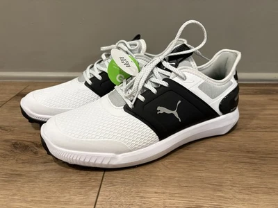 Zapatos de golf Puma Ignite Elevate para hombre 8 blancos/negros/plateados 376077 06 Foto 1 de 4