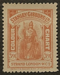Cinderella Stamp Stanley Gibbons Colour Chart Orange Vermilion No. 25 - Picture 1 of 1