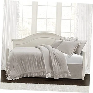 Reyna Soft Knitted Ruffle Blanket/Coverlet Daybed Light Gray Daybed - Picture 1 of 7