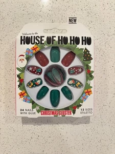 Elegant Touch House Of Ho Ho Ho Christmas Cluster- 24 Nails With Glue - Picture 1 of 1